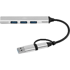 USB-концентратор Digma DHUB-4USB-AC-2.0, USB-C + USB-A, USB 2.0 4 портов, USB