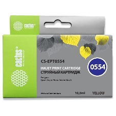 Картридж струйный Cactus CS-EPT0554 желтый (10 мл) для Epson Stylus RX520/Stylus Photo R240