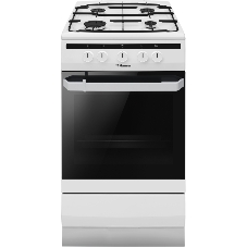 Плита газовая Hansa FCGW51001 белый, конфорок 4 шт, духовка 56 л, 50 см x 85 см x 60 см