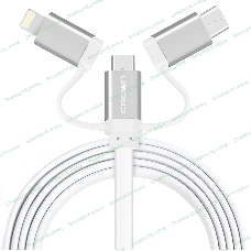 Кабель Crown USB - microUSB/USB Type-C/Lightning CMCU-3182 белый
