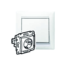 Розетка электрическая Valena с заземлением и шторками (белая) Legrand 774421