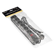 Сетевой фильтр-удлинитель с USB зарядкой ExeGate SP-6-USB-1.8B (6 евророзеток с заземлением, 2 USB-A 2A, 1.8 м, защита от перегрузки, выключатель с подсветкой, черный)