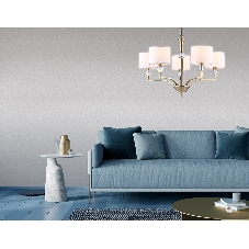Люстра Ambrella light LH71131/5 BS/WH латунь/белый E14/5 max 40W D660*880