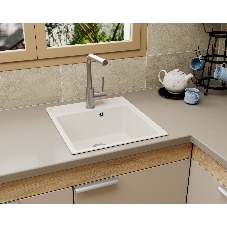 Мойка для кухни BAU Stil Pro 43х49, без выпуска, белый песок