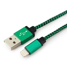 Кабель Gembird USB 2.0 Cablexpert AM/Lightning 8P, 1м, нейлоновая оплетка, алюминиевые разъемы, зеленый, пакет