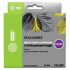Картридж струйный Cactus CS-LC525XLY желтый (14,4 мл) для Brother DCP-J100/J105/J200 Картридж струйный Cactus CS-LC525XLY желтый (14,4 мл) для Brother DCP-J100/J105/J200