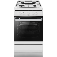 Плита газовая Hansa FCGW51001 белый, конфорок 4 шт, духовка 56 л, 50 см x 85 см x 60 см