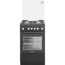 Плита Газовая De Luxe 5040.40г (кр) ЧР-015 черный (стеклянная крышка) реш.чугун