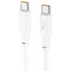 Кабель USB2.0 Hoco Type-C/Type-C, 5А, 100Вт, X96, 1м, белый, коробка