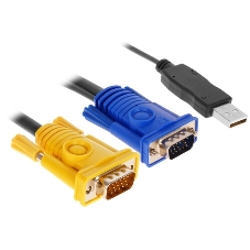 Кабель KVM ATEN 2L-5205U USB(тип А Male)+HDB15(Male) (-) SPHD15(Male) 5,0м., черный.