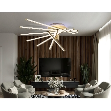 Потолочный светодиодный светильник Ambrella light FL6244 GD золото 125W 3000K-6400K+RGB 900*750*230 (ПДУ ИК)