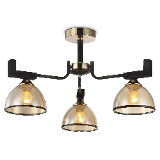 Светильник Ambrella light TR9098/3 BK/GD/TI черный/золото/янтарь E27*3 max 40W D600*316