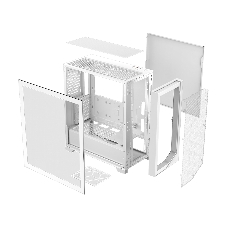 Компьютерный корпус без блока питания Case PCCooler C3D510 WH, Midi-Tower, TG, Mesh, no fans, 2xUSB-A 3.0, E-ATX, ATX, mATX, mITX белый