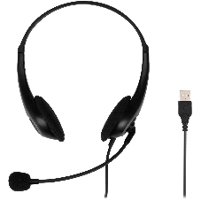 Гарнитура Oklick HS-M300 чёрный/серый, проводная, USB