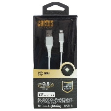 Кабель Cactus CS-LG.USB.A-0.8 USB (m)-Lightning (m) 0.8м белый блистер Кабель Cactus CS-LG.USB.A-0.8 USB (m)-Lightning (m) 0.8м белый блистер