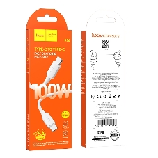 Кабель USB2.0 Hoco Type-C/Type-C, 5А, 100Вт, X96, 1м, белый, коробка