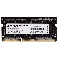 Оперативная память AMD Radeon R3, DDR3, 4GB (1x4GB), 1333MHz, CL9, SO-DIMM