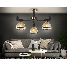 Светильник Ambrella light TR9098/3 BK/GD/TI черный/золото/янтарь E27*3 max 40W D600*316