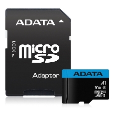 Флеш карта microSD 64Gb ADATA microSDHC Class 10 UHS-I A1 100/25 MB/s (SD адаптер)