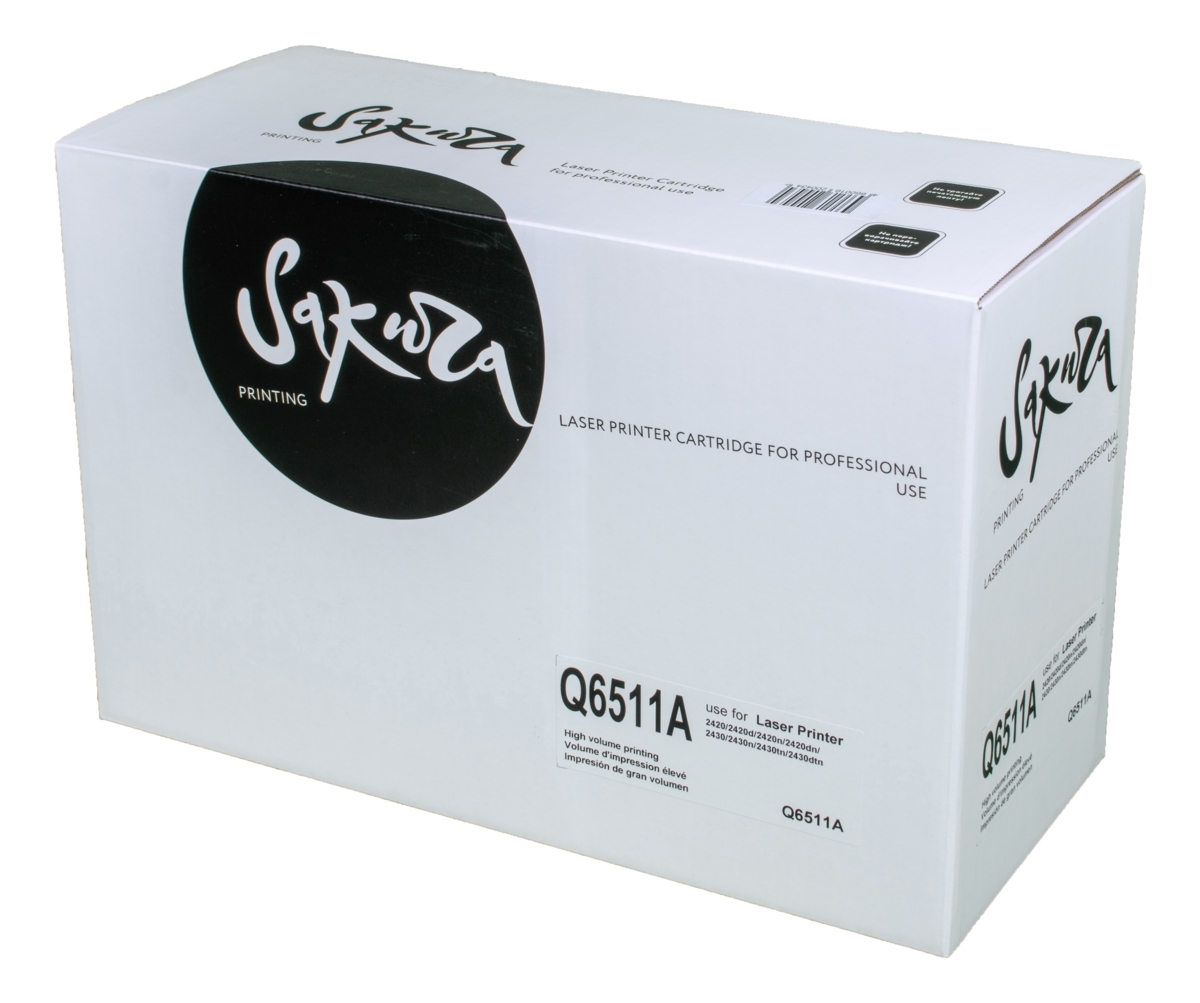 Картридж лазерный Sakura Q6511A для HP LaserJet 2410/2410n/2420/2420n/2420d/2420dn/2430/2430n/2430t/2430tn, черный, 6000 к.