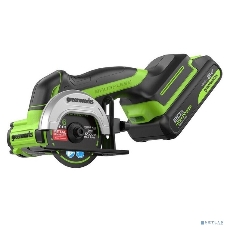 Угловая шлифовальная машина аккумуляторная GreenWorks GD24UCS, 24V, б/щет, 20000 об/мин,76 мм, рез 18 мм,1х2Ач,ЗУ,кор 3402007CUA