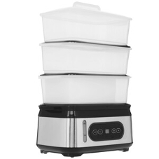 Пароварка Centek CT-1459 серебристый, 9 л, ярусы - 3, 1050 Вт, электронное