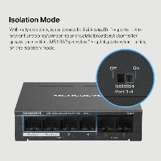 Коммутатор настольный Mercusys MS106P с 6 портами 10/100 Мбит/с (4 порта PoE+)