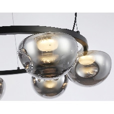 Подвесной светодиодный светильник Ambrella light LH12003/6 BK/GD/SM черный/золото/дымчатый 36W 3000K D760*175
