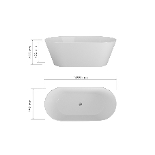 Ванна отдельностоящая акриловая BAU Flow 1600x750 белая