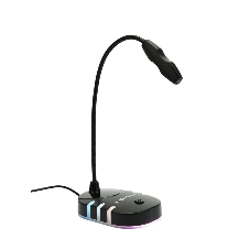 Микрофон настольный конденсаторный Gembird M-05RGB, подсветка RGB, черный