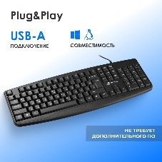 Клавиатура проводная Oklick 105M (1678092), USB, черный