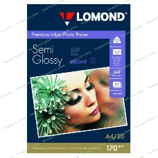 Бумага Lomond 1101305 A4/170г/м2/20л./белый полуглянцевое для струйной печати