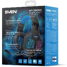 Гарнитура Sven AP-U980MV синий-чёрный, проводная, USB