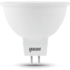 Лампа светодиодная Gauss Black 5Вт цок.:GU5.3 рефлектор 12B 4100K св.свеч.бел.ней. MR16 (упак.:10шт) (201505205)
