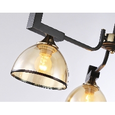 Светильник Ambrella light TR9098/3 BK/GD/TI черный/золото/янтарь E27*3 max 40W D600*316