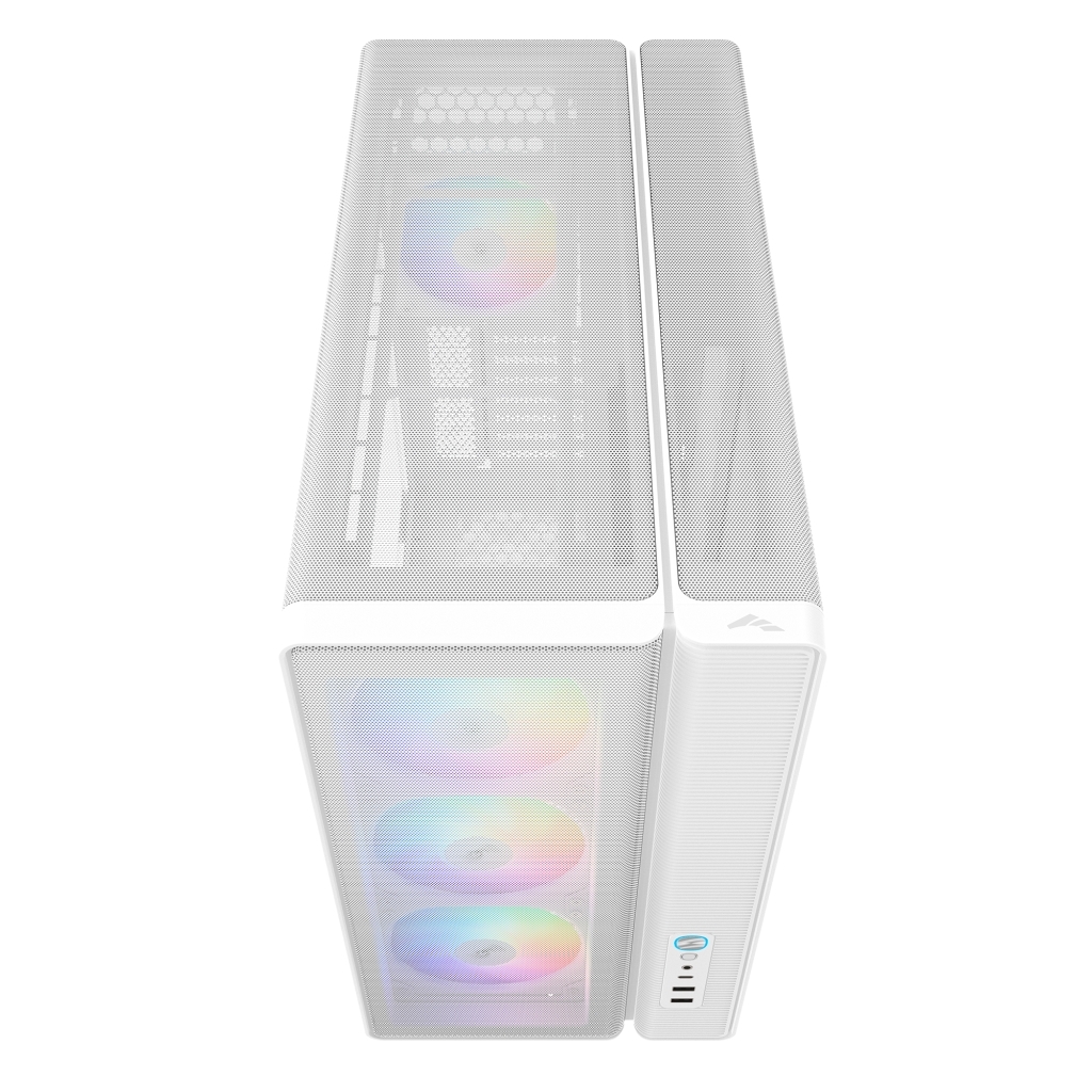 Корпус ПК без блока питания Case SAMA S50 White, Midi-Tower, TG, 4x120mm ARGB, 2xUSB 3.0 + 1xUSB 3.2 Type-C, ATX, mATX, mITX White