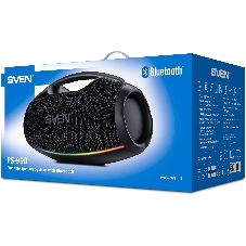 Портативная акустическая система SVEN PS-990, черный, 2.0, 2x90 Вт (RMS), IPx7, TWS, Bluetooth, USB, аккумулятор