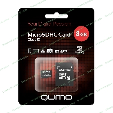 Флеш карта QUMO QM8GMICSDHC10 8Gb MicroSDHC Class 10, SD adapter