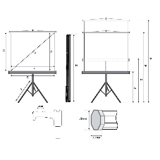 Экран на треноге Lumien 180x180 см Eco View LEV-100102 1:1 напольный рулонный