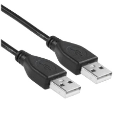 Кабель USB2.0 Cablexpert CC-USB2-AMAM-0.6M, AM/AM, экран, 28/26AWG, медь, Pro, 0.6м, черный, пакет