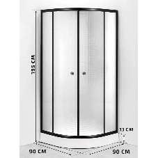 Душевой уголок BAU Dream Hit Black с поддоном 90x90х195, рифленое закаленное стекло, черный профиль