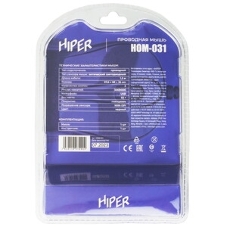Мышь проводная HIPER HOM-031 черный, 1000 dpi, USB, кнопки - 3