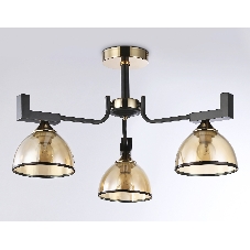 Светильник Ambrella light TR9098/3 BK/GD/TI черный/золото/янтарь E27*3 max 40W D600*316