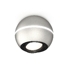 Светильник Ambrella Light XS1103010 SSL/PBK серебро песок/черный полированный MR16 GU5.3 LED 3W 4200K (C1103, N7002)