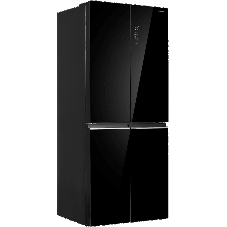 Холодильник Maunfeld MFF192NFB01 Inverter черный стекло трехкамерный 334/184л морозилка снизу, No Frost, Side by Side