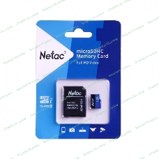 Флеш карта MicroSDXC 128Gb Netac Class 10 UHS-I U1 P500 Standart + адаптер NT02P500STN-128G-R