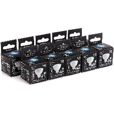 Лампа светодиодная Gauss Black 5Вт цок.:GU5.3 рефлектор 12B 4100K св.свеч.бел.ней. MR16 (упак.:10шт) (201505205)
