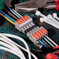 Клемма Rexant СМК 222-425R проходная разъемная 5 полюсов серый 0,2-2,5/4 мм² (20 шт/уп)