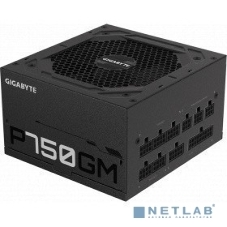 Блок питания Gigabyte P750GM (GP-P750GM), 750Вт, 80 PLUS Gold, 120мм, модульный, черный