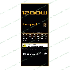 Блок питания Power Supply HSPD, 1200W 80 PLUS Gold (ATX, 3.1, PCIe 5.1, Full modular, 1x24(20+4)pin 600мм, 2xCPU 8(4+4)pin 700мм, 2xPCIe*2 8(6+2)pin 550+150мм, 1x12V(2x6) 12+4pin 600W 550мм 3xSATA*3 500+150+150мм, 1xMOLEX4pin*3+FDD 500+150+150+150мм, Active, 120x120мм, 150x140x86мм, APFC, OVP, UVP, SCP, OCP, OTP, OPP, NLO, SIP, black)